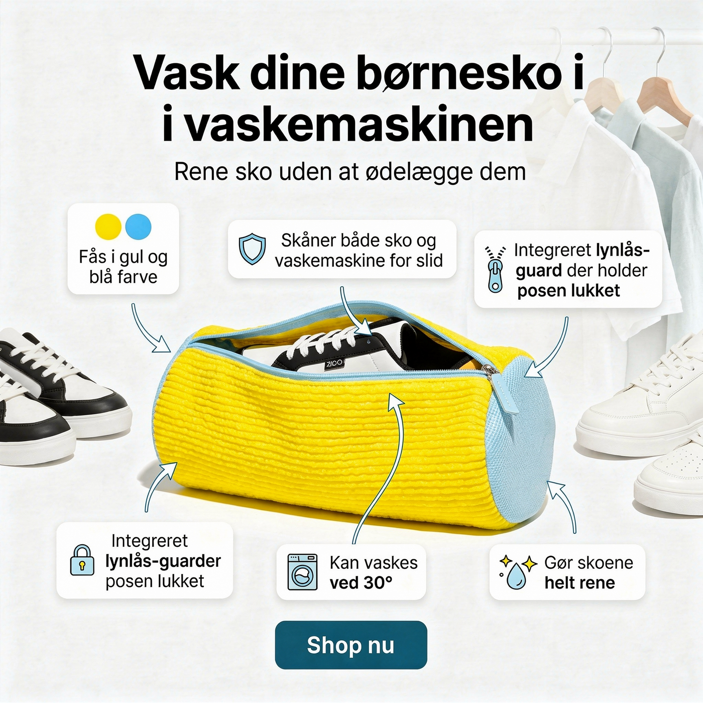 ZIDO Vaskepose - Blå